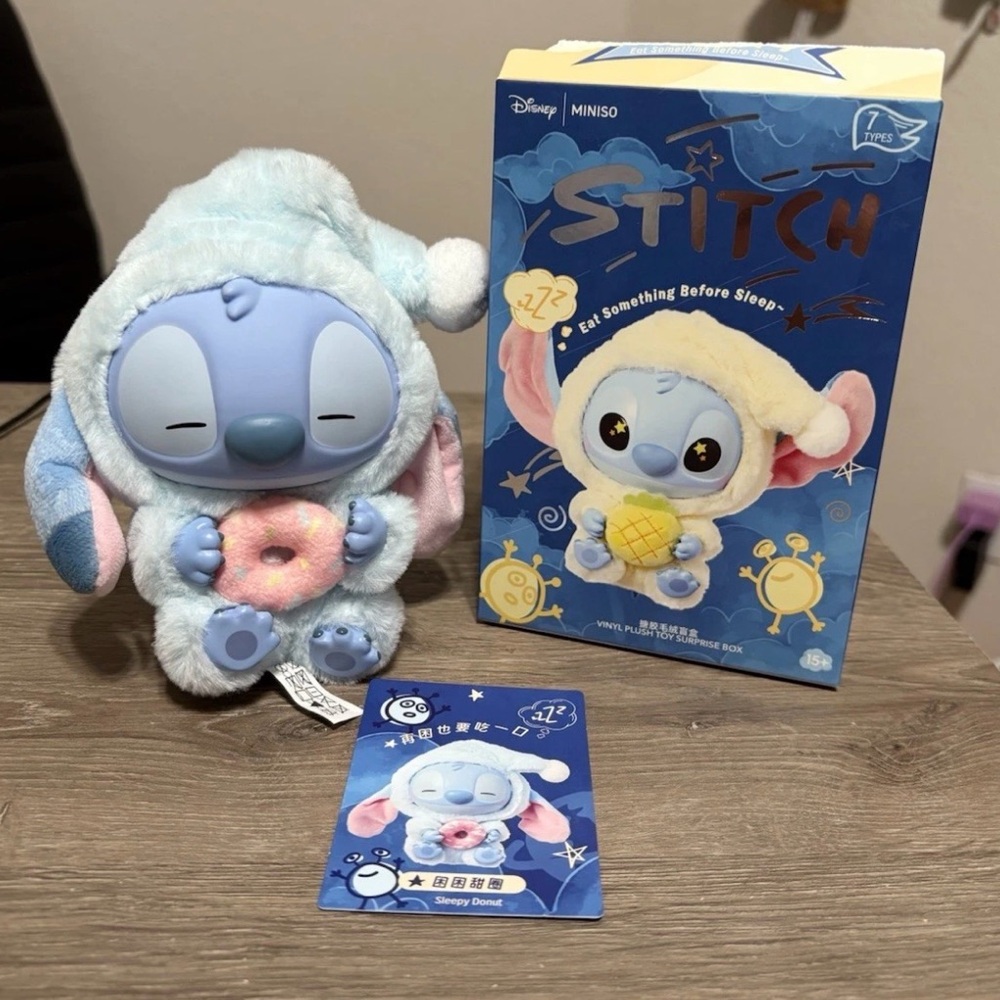 Miniso Disney Stitch Eat Something Before sleep - Confirmed Sleepy Donut 🍩